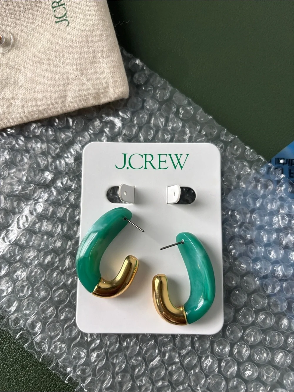 J. Crew Dual Tone Acetate Gold Hoop Earrings